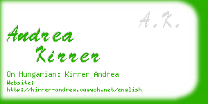 andrea kirrer business card